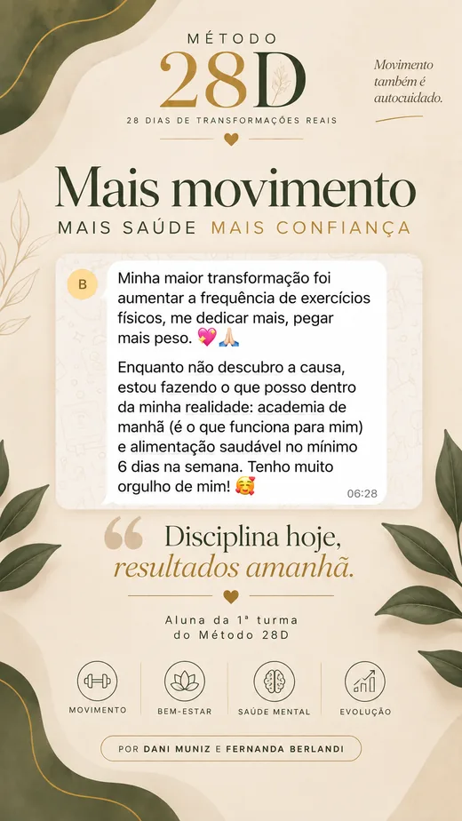 Depoimento de aluna da 1ª turma: mais movimento, mais saúde, mais confiança